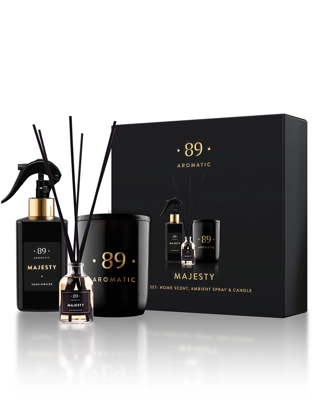SET: Home Fragrance, Ambient Spray & Perfumed Candle - Aromatic •89•